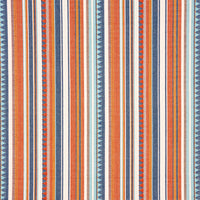 Schumacher Zuni Stripe Blue & Orange Fabric 78730