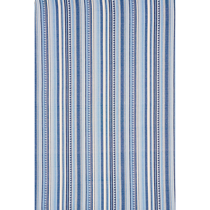 Schumacher Zuni Stripe Blue Fabric Sample 78731