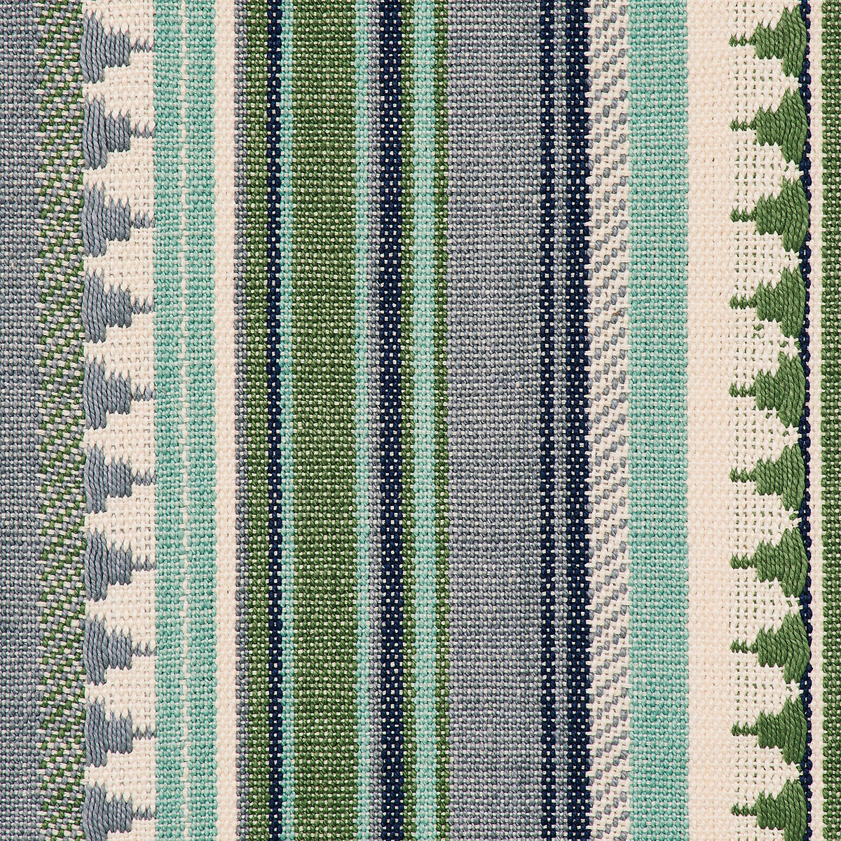 Schumacher Zuni Stripe Aqua Fabric Sample 78733