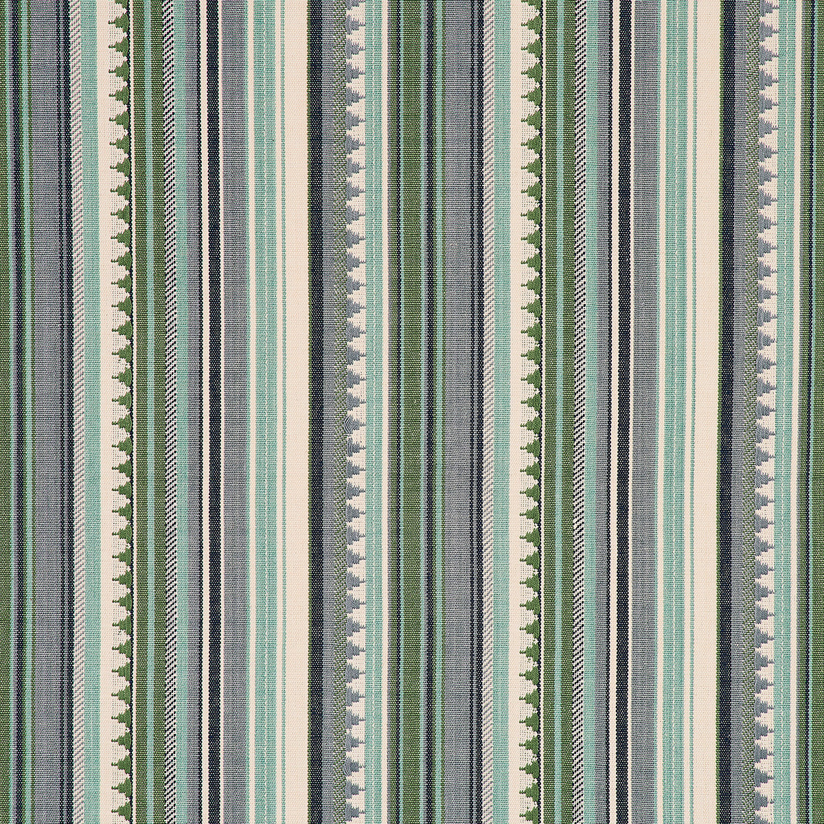 Schumacher Zuni Stripe Aqua Fabric Sample 78733