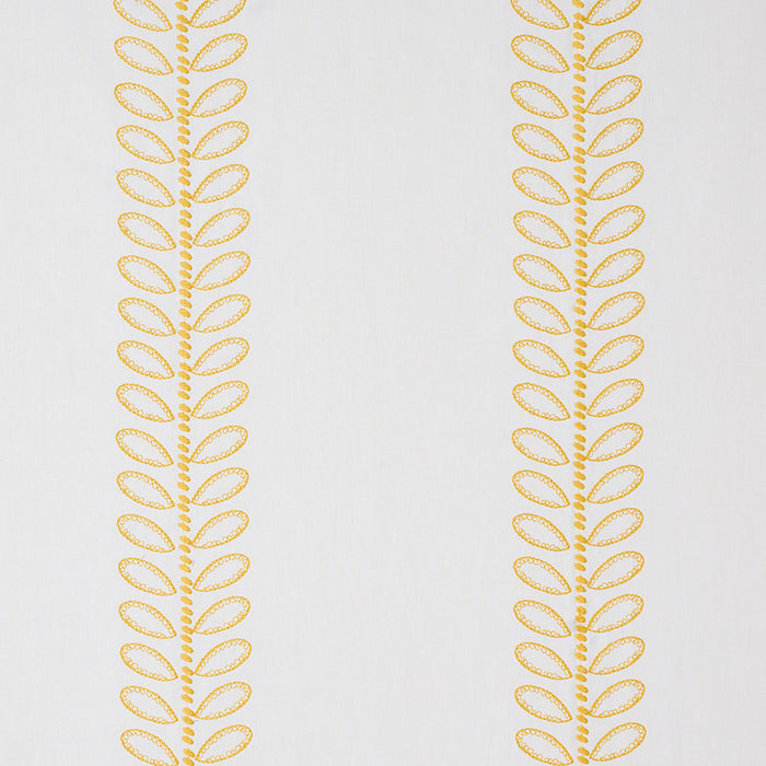 Schumacher Camile Embroidery Yellow Fabric Sample 78740