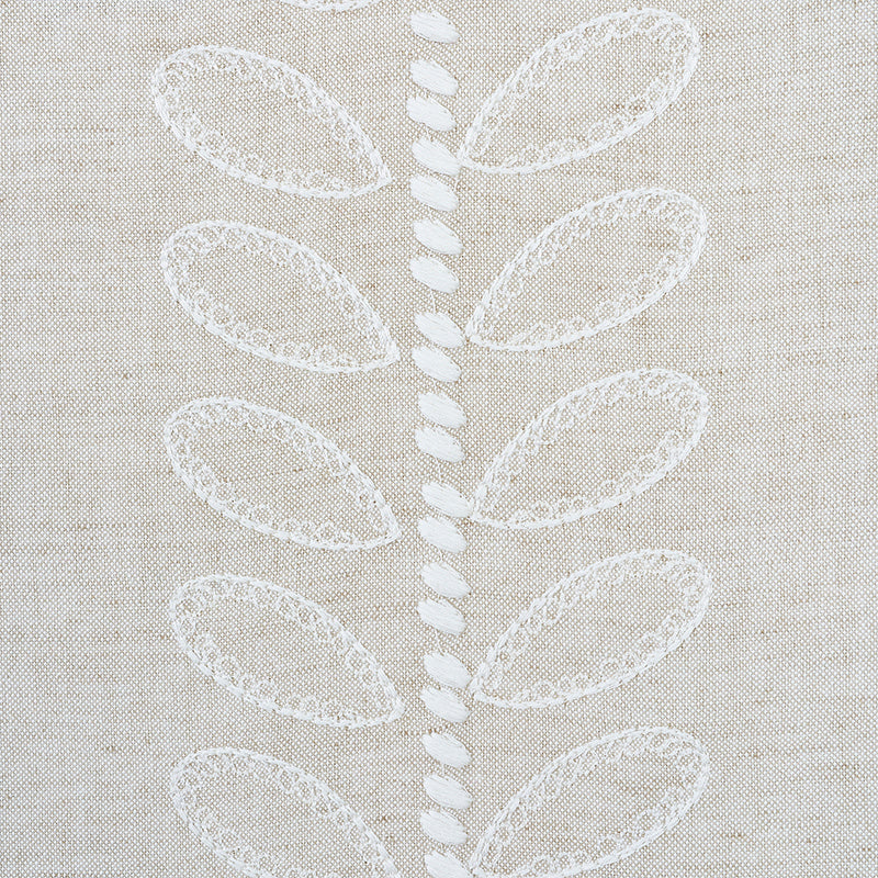 Schumacher Camile Embroidery Natural Fabric Sample 78741