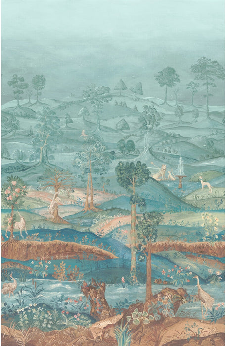 GP & J Baker Royal Park Panel Teal Wallpaper BW45150.2.0