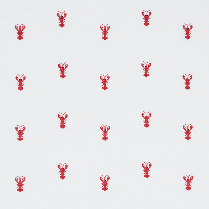 Schumacher Lobster Embroidery White Fabric Sample 78801