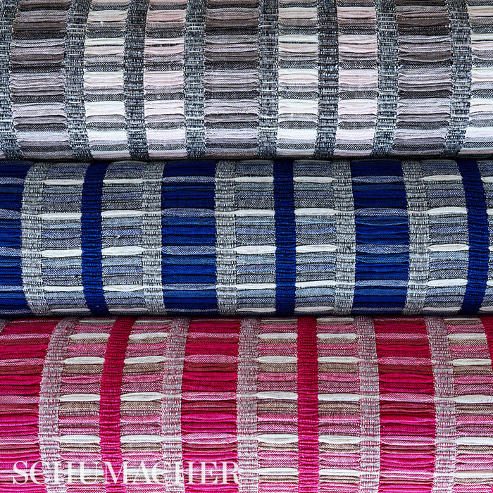 Schumacher Palopo Hand Woven Stripe Flamingo Fabric Sample 78821