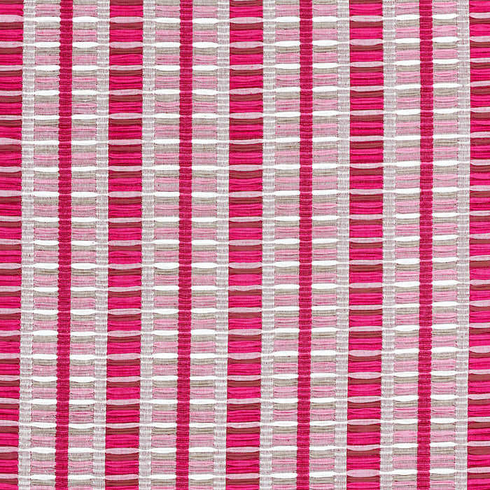 Schumacher Palopo Hand Woven Stripe Flamingo Fabric Sample 78821