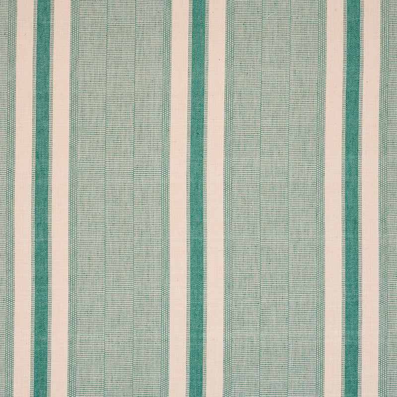 Schumacher Ipala Hand Woven Stripe Duck Egg Fabric Sample 78832
