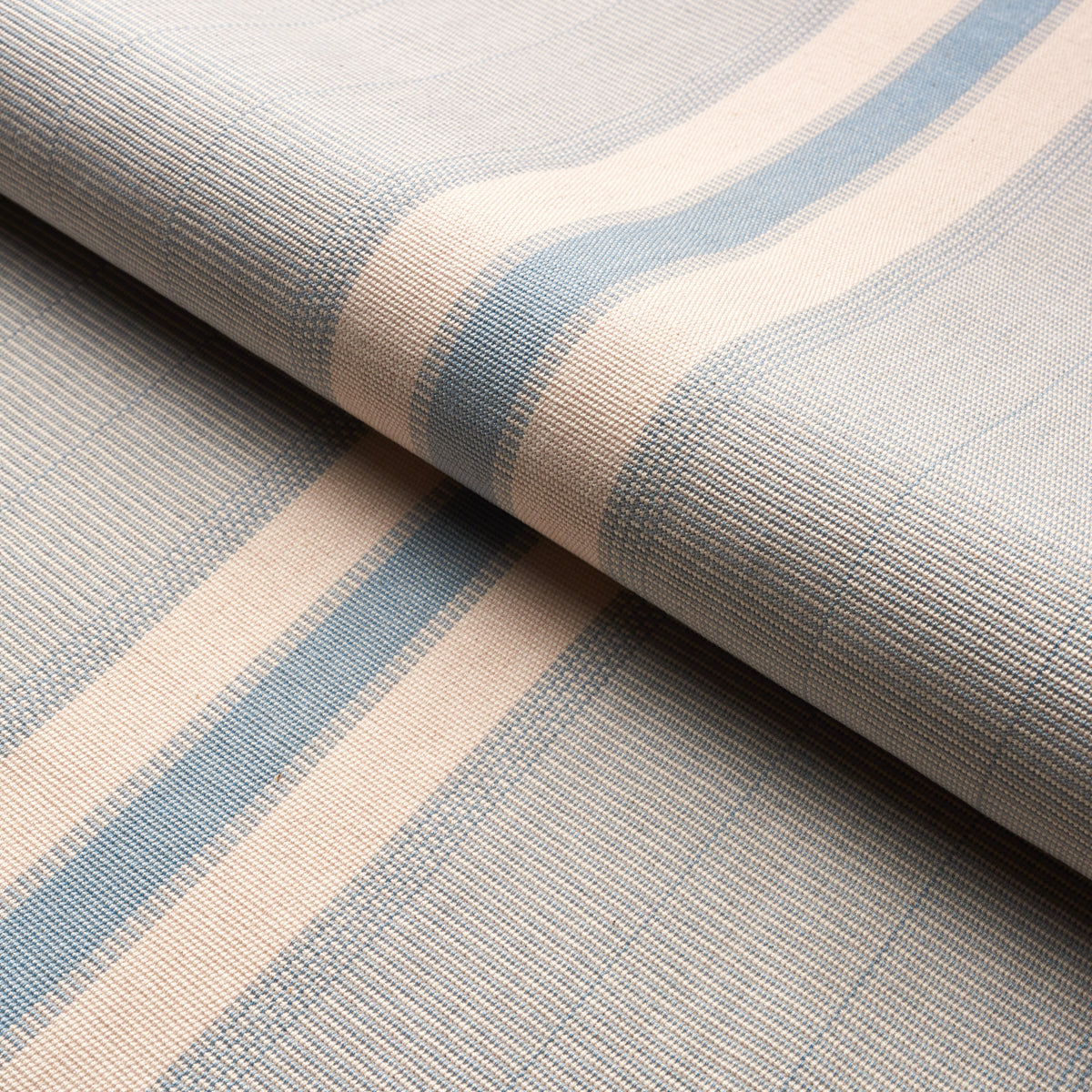 Schumacher Ipala Hand Woven Stripe Sky Fabric 78834