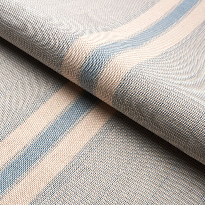 Schumacher Ipala Hand Woven Stripe Sky Fabric 78834