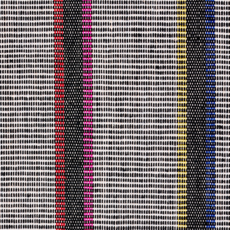 Schumacher Corcha Hand Woven Stripe Mono Multi Fabric 78840