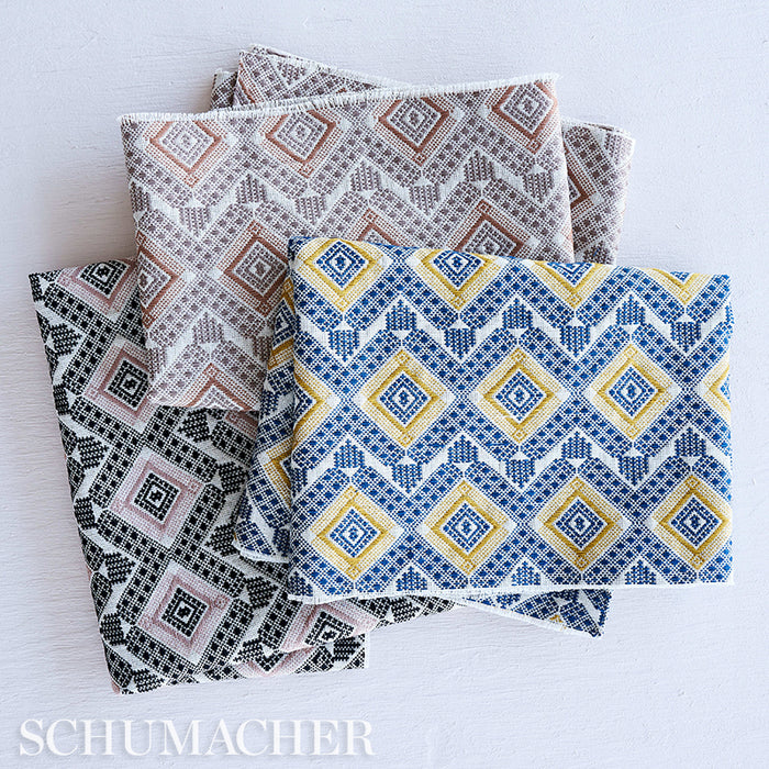 Schumacher Ocosito Hand Woven Blue Fabric 78901