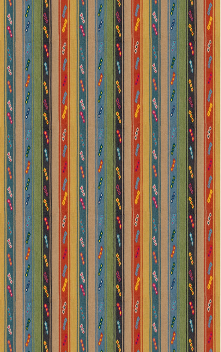 GP & J Baker Tip Toe Teal/Spice Fabric Sample BF11128.5.0