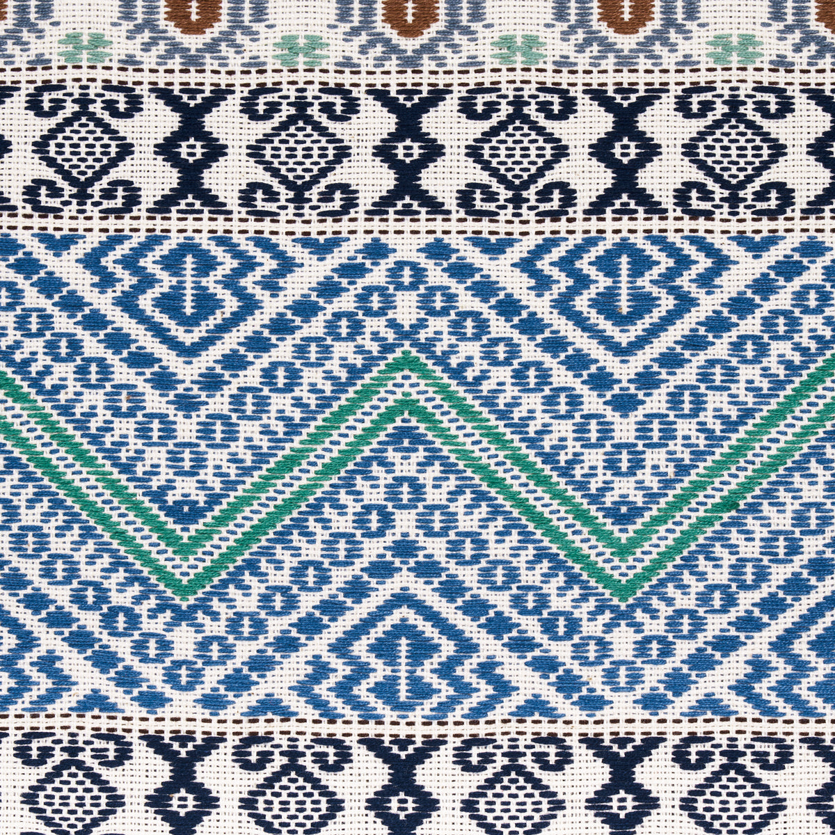 Schumacher Holmul Hand Woven Blue Fabric Sample 78921