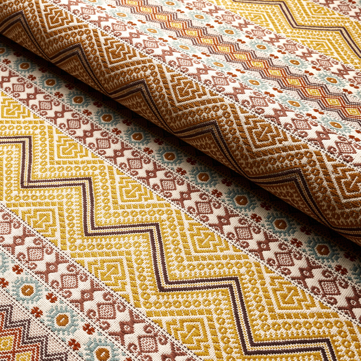 Schumacher Holmul Hand Woven Ochre Fabric 78922