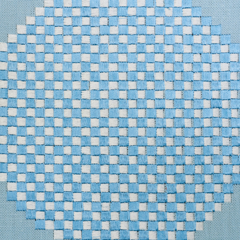 Schumacher Hansen Embroidery Blue Fabric 78942