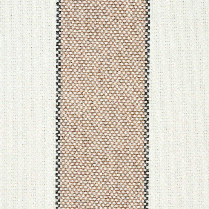 Schumacher Blumont Stripe Indoor/Outdoor Stone Fabric Sample 79051