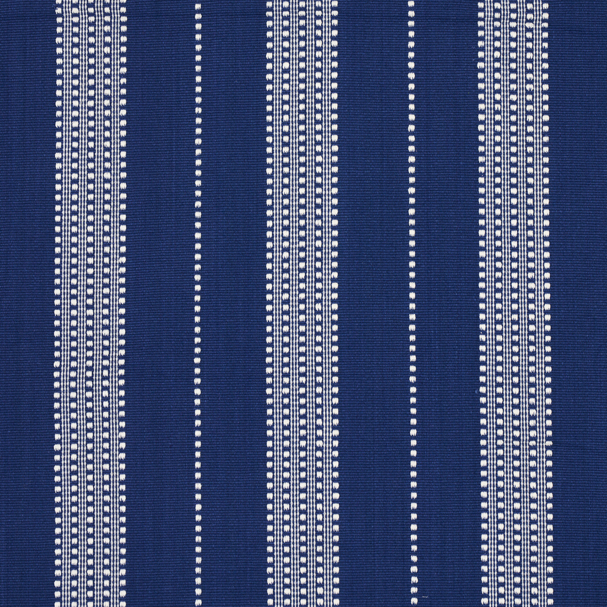 Schumacher Lubeck Stripe Ivory On Blue Fabric Sample 79097