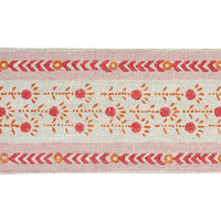 Schumacher Pica Bella Hand Blocked Tape Pink & Orange Trim 79100