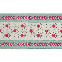 Schumacher Pica Bella Hand Blocked Tape Magenta & Pistachio Trim 79102