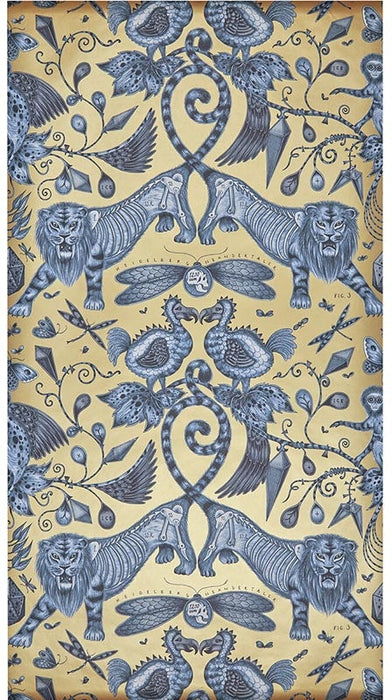Clarke & Clarke Extinct Blue Wallpaper W0100/01.CAC.0
