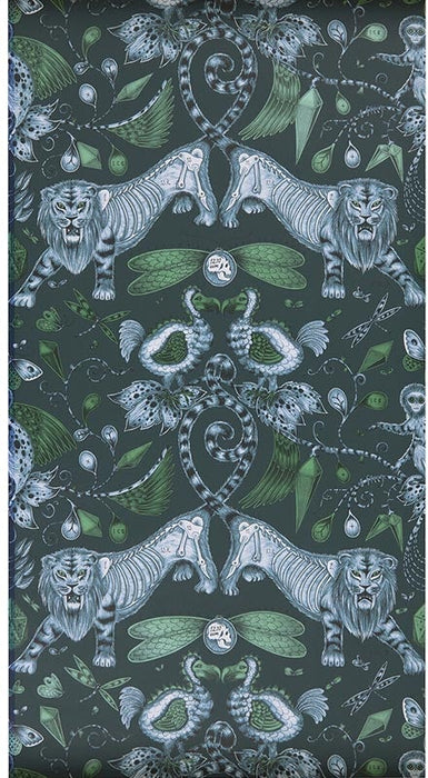 Clarke & Clarke Extinct Navy Wallpaper W0100/04.CAC.0