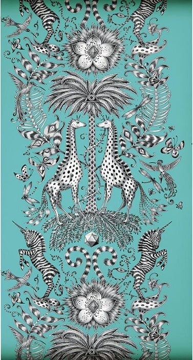 Clarke & Clarke Kruger Teal Wallpaper W0102/08.CAC.0