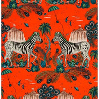 Clarke & Clarke Lost World Red Wallpaper W0117/05.CAC.0