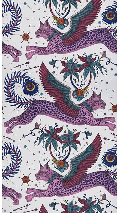 Clarke & Clarke Lynx Magenta Wallpaper W0118/03.CAC.0