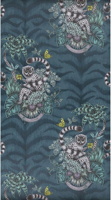 Clarke & Clarke Lemur Navy Wallpaper W0103/03.CAC.0