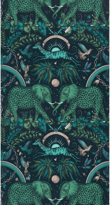 Clarke & Clarke Zambezi Teal Wallpaper W0121/06.CAC.0