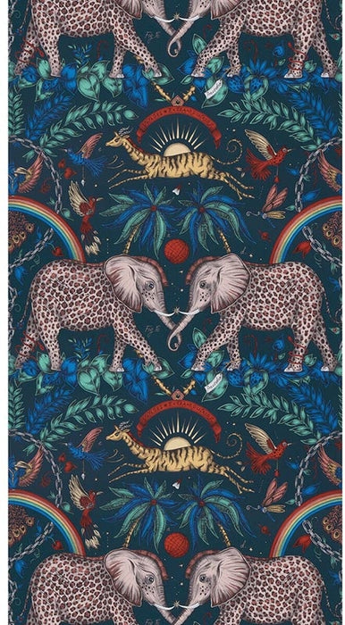 Clarke & Clarke Zambezi Navy Wallpaper W0121/04.CAC.0