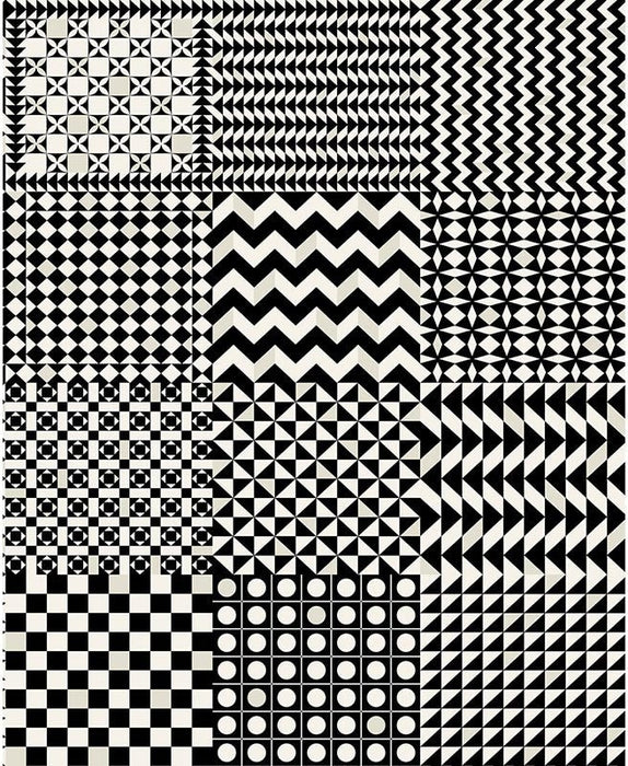 Cole & Son Geometrico Black & White Wallpaper 123/7032.CS.0