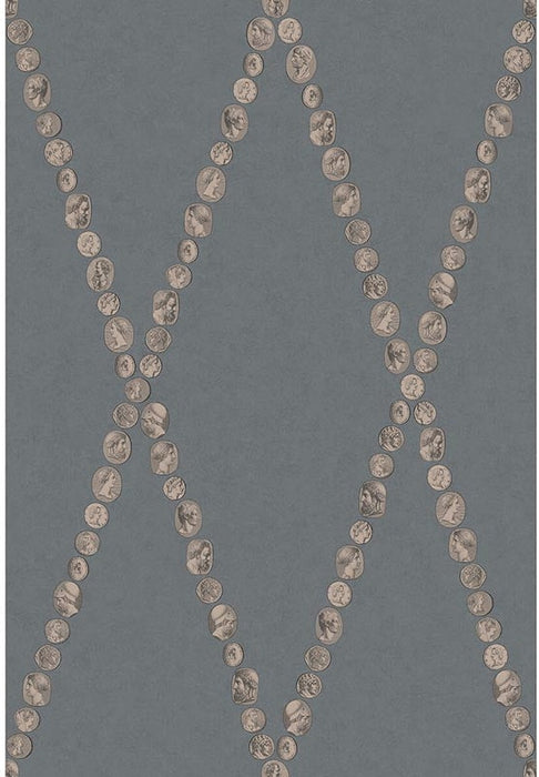 Cole & Son Cammei Slate & Rose Gold Wallpaper 123/4020.CS.0