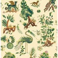 GP & J Baker Gertrude Document Green Wallpaper BW45127.1.0