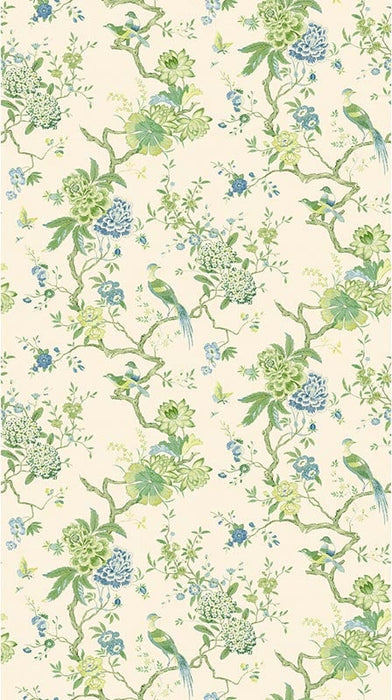 GP & J Baker Oriental Bird Green/Blue Wallpaper BW45128.1.0
