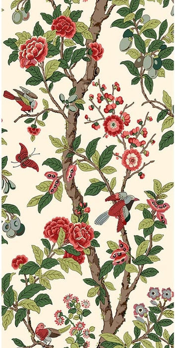 GP & J Baker Eldon Red/Green Wallpaper BW45129.5.0