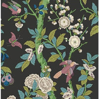 GP & J Baker Eldon Charcoal/Emerald Wallpaper BW45129.3.0
