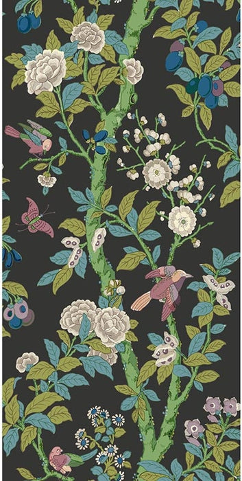 GP & J Baker Eldon Charcoal/Emerald Wallpaper BW45129.3.0