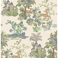 GP & J Baker Knight'S Tale Sage/Blue Wallpaper BW45138.6.0