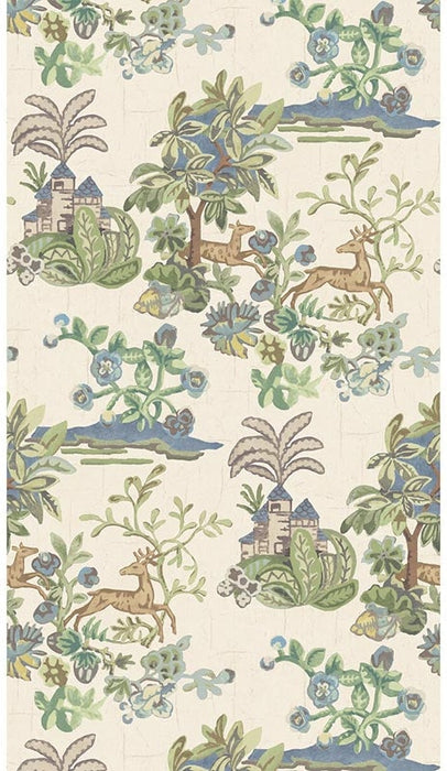 GP & J Baker Knight'S Tale Sage/Blue Wallpaper BW45138.6.0