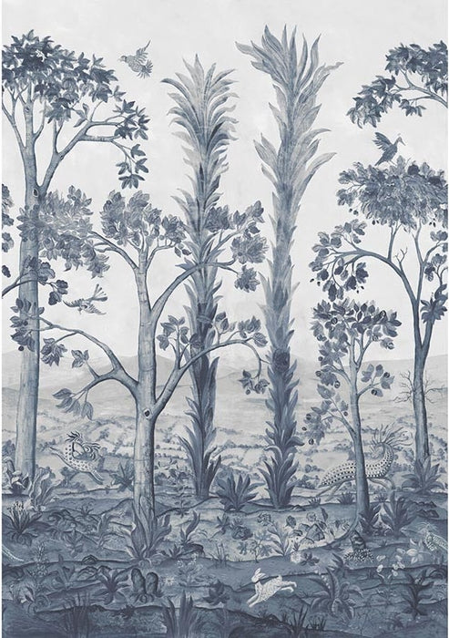 GP & J Baker Tall Trees Delft Blue Wallpaper BW45141.2.0