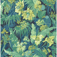 GP & J Baker Tropical Floral Indigo/Teal Wallpaper BW45132.6.0