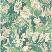 GP & J Baker Tropical Floral Blush/Green Wallpaper BW45132.5.0