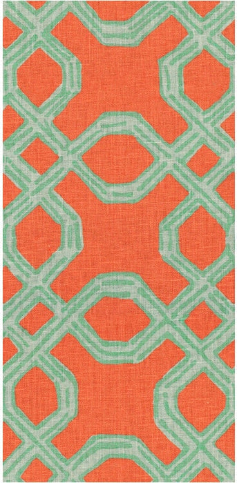 Lee Jofa Well Connected Aqua/Orange Fabric Sample 2011101.125.0
