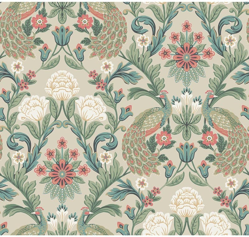 Morris & Co Golden Lily Green/Red DM6P210398 Wallpaper | 40% Off