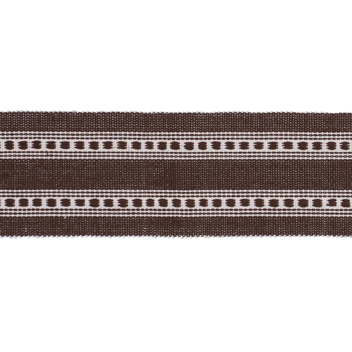 Schumacher Lubeck Tape Brown Trim Sample 79115