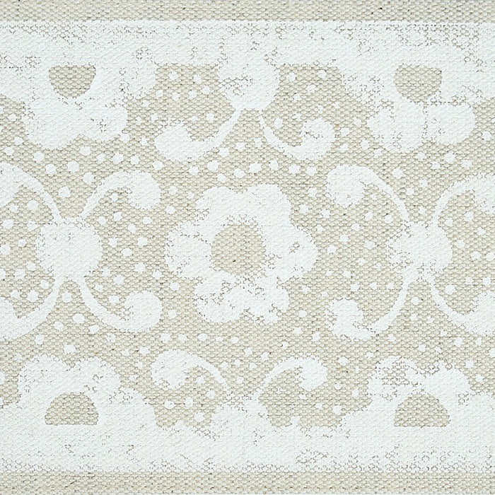Schumacher Brinda Hand Blocked Tape Ivory Trim 79120