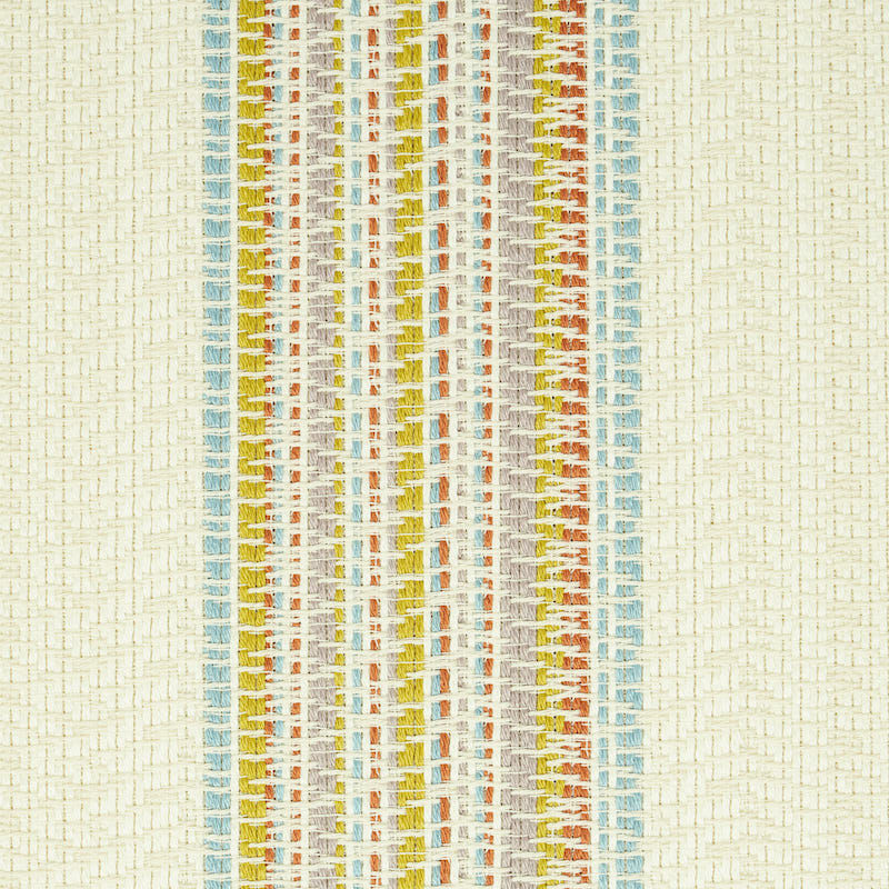 Schumacher Bendita Stripe Indoor/Outdoor Multi Fabric Sample 79151