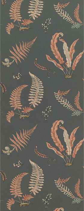 GP & J Baker Ferns Coral/Charcoal Wallpaper Sample BW45044.13.0