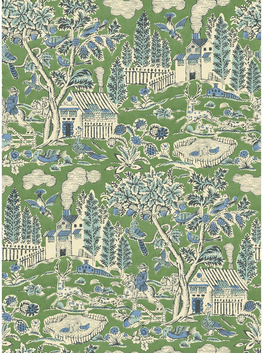 GP & J Baker Home Park Emerald Wallpaper Sample BW45143.6.0